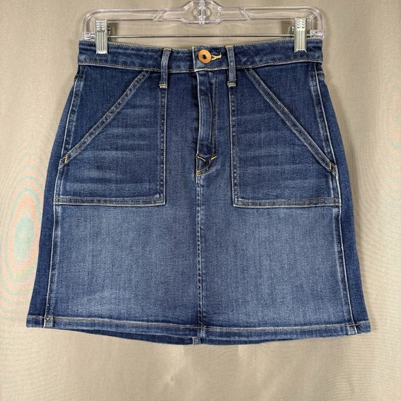 Vineyard Vines Dresses & Skirts - Vineyard Vines Utility Pocket Denim Jean Mini Skirt Dark Wash Preppy Size 25